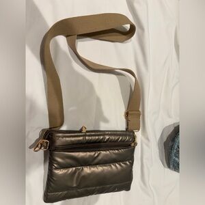 THINK ROYLN Metallic Bronze Crossbody Bag